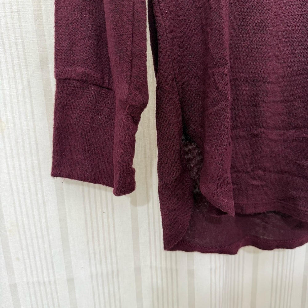 Mix by 41 Hawthorne heathered maroon tie cowl turtleneck long sleeve - Picture 3 of 5